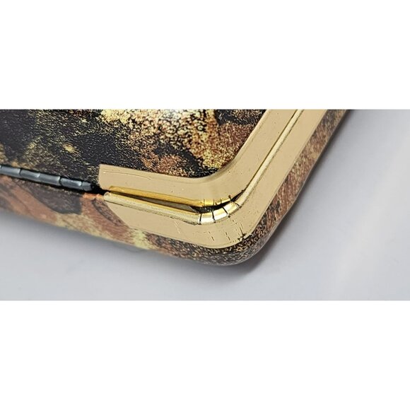 Vintage Mele Jewelry‎ Box Brown & Gold Floral Velvet Lined Storage Case - Picture 15 of 15